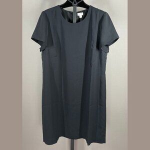 NEW J Crew Dress Womens 14 black sheath preppy office classic